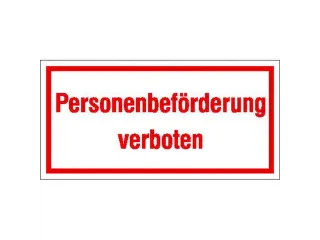 aanwijzingsbord,Personentransport verboden,PVC,om te verlijmen - 1