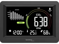 CO2-meter Technoline WL 1028 161x115x25mm zwart