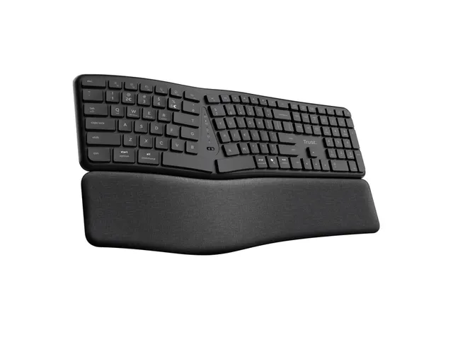 Trust Keyra Draadloos Ergonomisch Toetsenbord Zwart QWERTY US