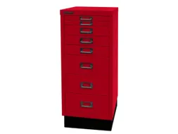 kantoor-ladekast HxBxD 670x279x380mm 8 laden romp kardinaalrood staal