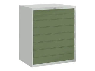 ladekast HxBxD 1200x1023x600mm 8laden slot RAL7035 front RAL6011 - 2