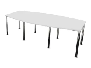 vergadertafel,HxBxD 740x2400x1200mm,vatvormig,Bl-wit - 1
