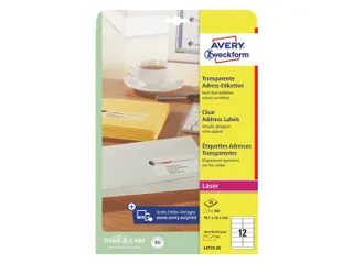 Etiket Avery Zweckform 99.1x42.3 mm transparant mat 300 stuks - 2