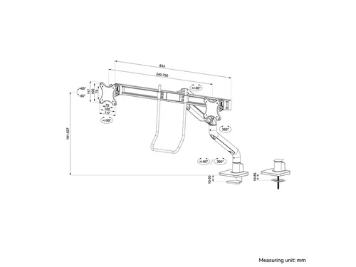 Monitorarm Neomounts DS75S-950BL2 zwart