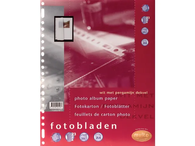 Fotobladen Multo A4 23-Gaats +Dekvel Wit 20 vel