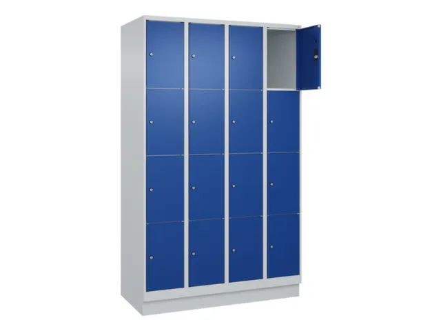 lockerkast,HxBxD 1950x1200x500mm,4x4vakken,vak B 300mm,cil.-slot
