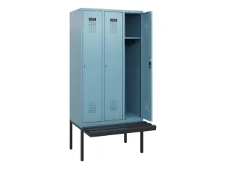 locker met bank,HxBxD 1950x900x815mm,3vak,vak B 300mm,cilinderslot - 1