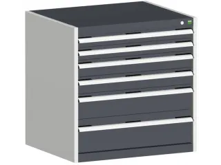 ladekast 800x800x650mm 6laden zware lasten RAL7035 front RAL7016 - 1
