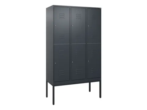 dubbeldekse locker,HxBxD 2120x1200x500mm,3x2vak.,vak B 400mm,cil.-slot