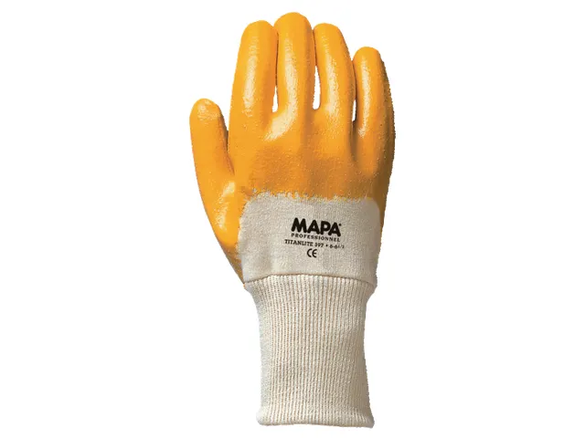 Werkhandschoen Titan 397 Maat 10 Katoen Nitril Geel