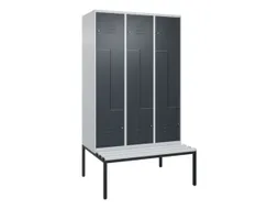Z-garderobekast,HxBxD 2120x1200x815mm,6vak,vak B 400mm,cil.-slot