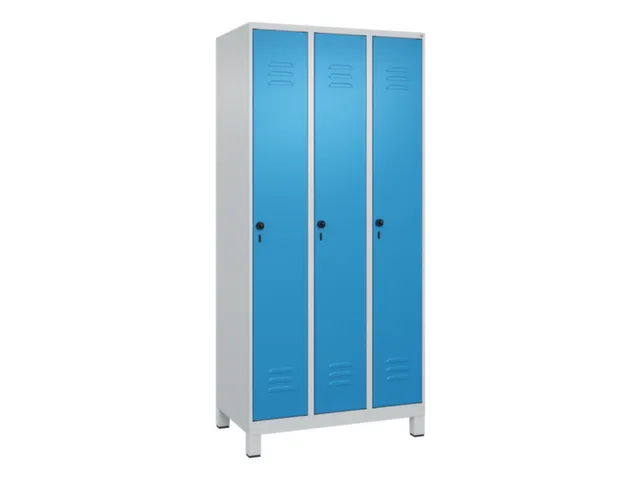 locker,HxBxD 1950x900x500mm,3vak,vak B 300mm,draaigrendel,voeten