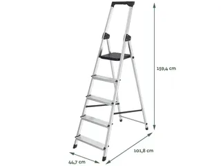 Huishoudtrap aluminium SL500 Zilver 5 Treden - 2