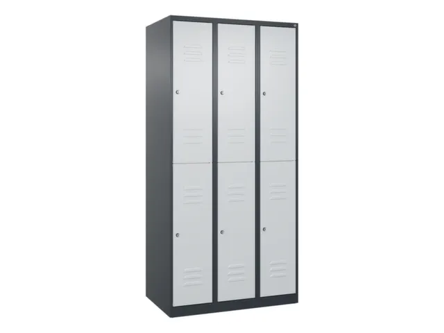 dubbeldekse locker,HxBxD 1850x900x500mm,3x2vak.,vak B 300mm,cil.-slot