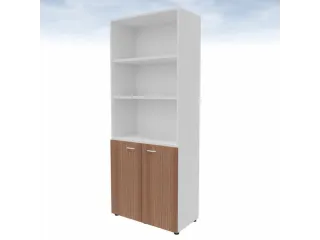 kantoorkast,HxBxD 2140x860x450mm,4xhouten vloer,5ordnerhoogte,romp wit - 3