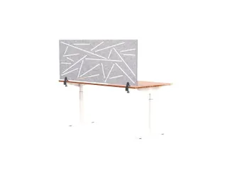 Akoestisch Bureaupaneel met patroon uitsnede 60x160cm Lichtgrijs - 2