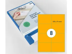 Etiket Rillprint 105x74mm fluororanje 800 etiketten