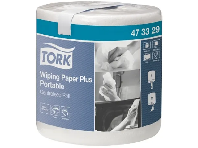 Tork 473329 Poetspapier M2 Centerfeed 2-laags Portable Wit