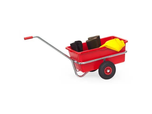 Handtrekwagen 6101L vuurverzinkt, kunststof bak 632x332mm Luchtbanden