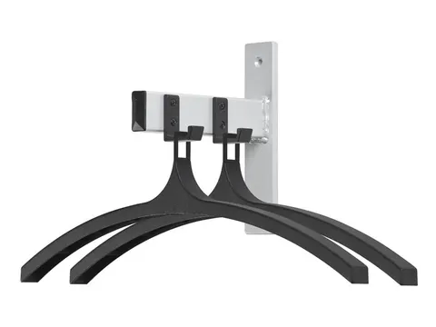Wandgarderobe HIQ 2 hangers zwart aluminium grijs