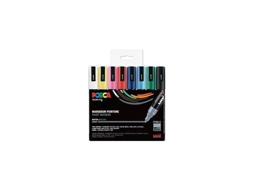 Verfstift Posca PC5M Medium Punt 1,8-2,5mm set à 16 kleuren