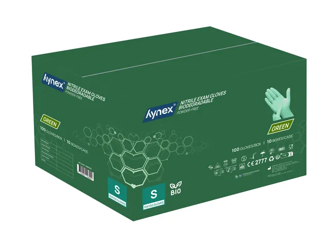 Handschoen Hynex nitril Bio S groen 3.5gr 100 stuks