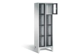 Lockerkast 1850x610x500mm 2x4 vakken Cilinderslot Poten, RAL7021