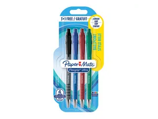 Balpen Paper Mate Flexgrip Ultra medium assorti blister 3+1 gratis - 1