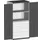 systeemkast 2000x1050x650mm 2xStalen bodem 6laden Ral7035 Ral7016