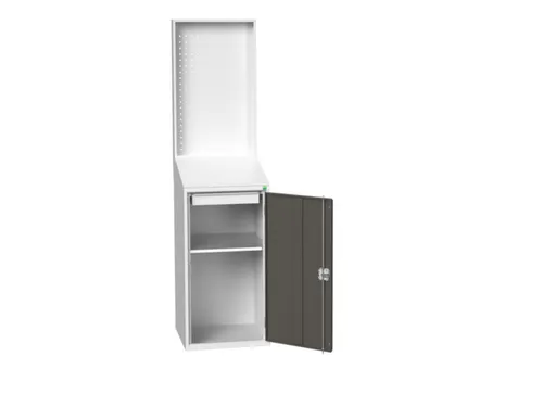 lessenaarkast met achterwand 2000x525x550mm 1 legbord RAL7035+RAL7016