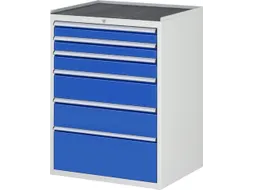 ladekast 1035x770x650mm 6laden cilinderslot RAL7035 RAL5010 metaal
