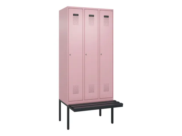 locker met bank,voor scheiding van kleding,HxBxD 2120x900x815mm,3vak