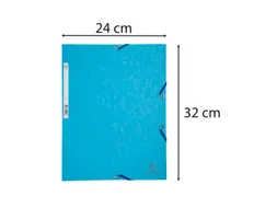Elastomap 3 kleppen glanskarton 400g/m2 - A4-Turkoois