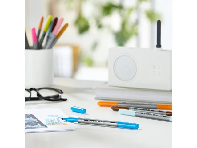 Kleurstift Staedtler 3200 dubbele punt viltstift etui 120 kleuren