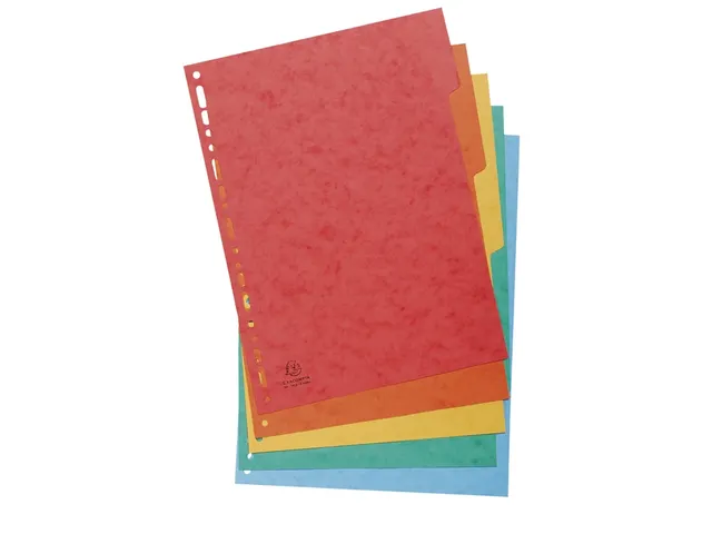 Tabbladen glanskarton 225g 5-delig A4 maxi Assorti