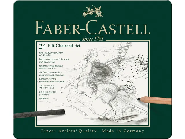 houtskoolset Faber Castell Pitt Monochrome 24-delig