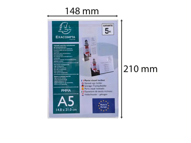 Folderhouder hellend A5 transparant