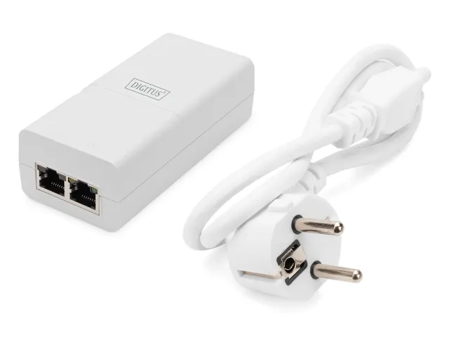 Gigabit Ethernet PoE+ injector 802.3at, 30W kleine behuizing wit