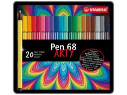 Viltstift STABILO Pen 68/20 Arty medium assorti blik à 20 stuks