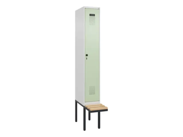 locker met bank,voor scheiding van kleding,HxBxD 2120x300x815mm,1vak