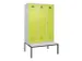 locker met bank,voor scheiding van kleding,HxBxD 2120x1200x815mm,3vak