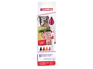 Viltstift edding 4600 textiel rond 1mm warm assorti - 1