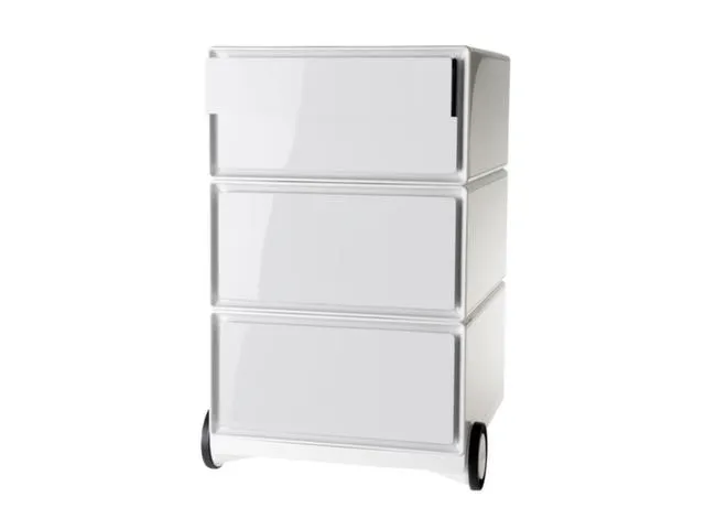 Verrijdbaar Ladeblok Hxbxd 642x390x436mm 4laden Romp Wit Front Wit