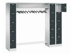 personeelsgarderobe cil.slot 1950x2250x500mm 3x5 vakken 300mm RAL7016