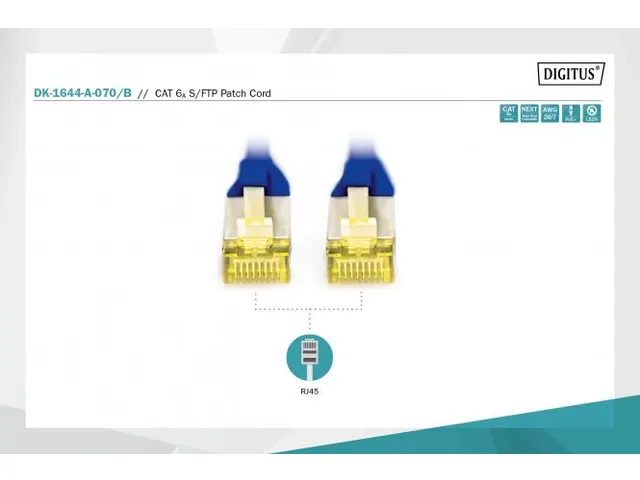 CAT 6A S-FTP patchkabel Cu LSZH AWG 26/7 Lengte 7m Blauw