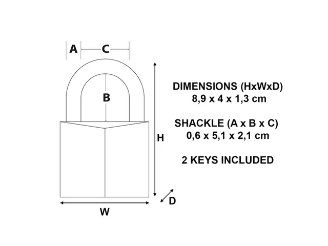 Hangslot MasterLock 140EURDLH beugel 51mm messing 40mm