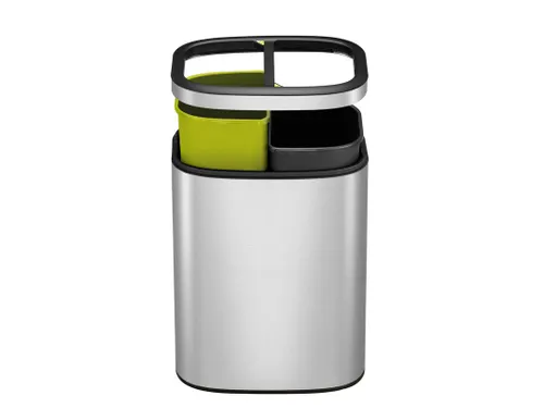 Gescheiden Afvalbak Oli-cube Open Top Bin 10+10 Liter Mat RVS