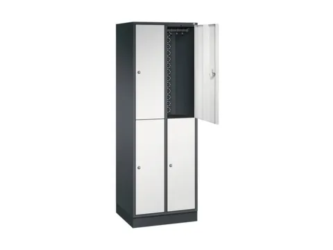 Dubbeldekse garderobekast,RAL 7021/RAL 7035,HxBxD 1950x620x500mm