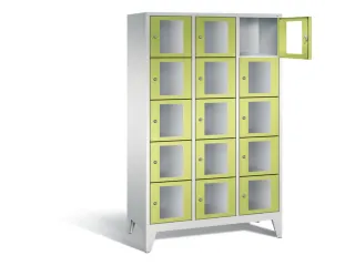 Lockerkast 1850x1200x500mm 3x5 vakken Cilinderslot Poten, RDS1108060 - 1