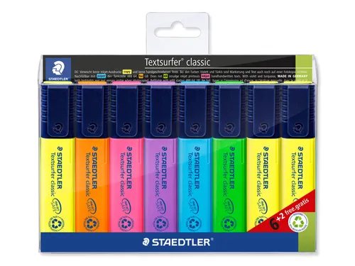 Markeerstift Staedtler 364 Textsurfer assorti 6 stuks + 2 geel gratis